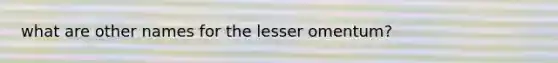 what are other names for the lesser omentum?