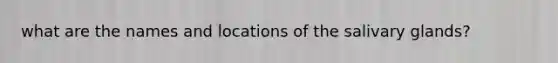 what are the names and locations of the salivary glands?