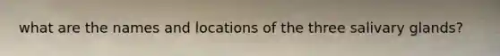 what are the names and locations of the three salivary glands?