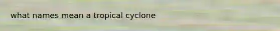 what names mean a tropical cyclone