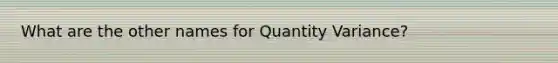 What are the other names for Quantity Variance?