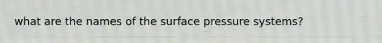 what are the names of the surface pressure systems?