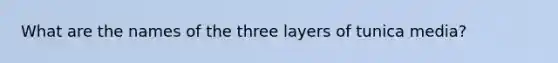 What are the names of the three layers of tunica media?