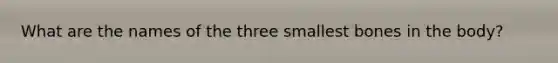 What are the names of the three smallest bones in the body?