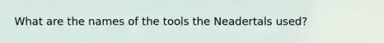 What are the names of the tools the Neadertals used?