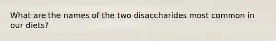 What are the names of the two disaccharides most common in our diets?