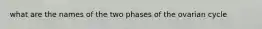 what are the names of the two phases of the ovarian cycle