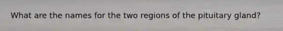 What are the names for the two regions of the pituitary gland?