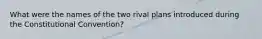 What were the names of the two rival plans introduced during the Constitutional Convention?