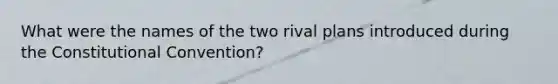 What were the names of the two rival plans introduced during the Constitutional Convention?