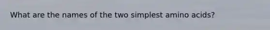 What are the names of the two simplest <a href='https://www.questionai.com/knowledge/k9gb720LCl-amino-acids' class='anchor-knowledge'>amino acids</a>?