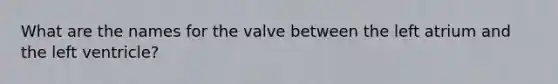 What are the names for the valve between the left atrium and the left ventricle?