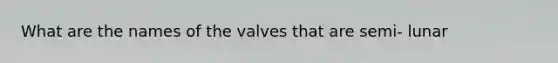 What are the names of the valves that are semi- lunar