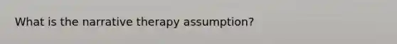 What is the narrative therapy assumption?