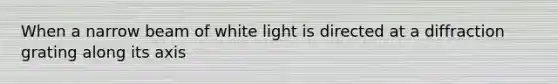 When a narrow beam of white light is directed at a diffraction grating along its axis