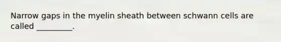 Narrow gaps in the myelin sheath between schwann cells are called _________.
