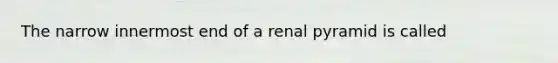 The narrow innermost end of a renal pyramid is called