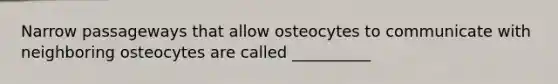 Narrow passageways that allow osteocytes to communicate with neighboring osteocytes are called __________