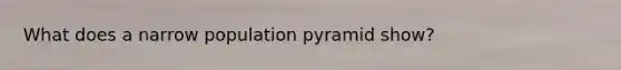 What does a narrow population pyramid show?