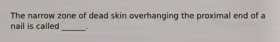 The narrow zone of dead skin overhanging the proximal end of a nail is called ______.