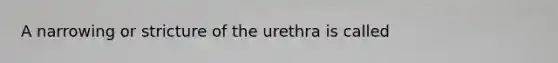 A narrowing or stricture of the urethra is called