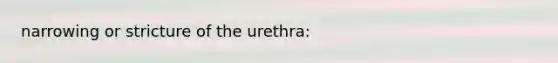 narrowing or stricture of the urethra: