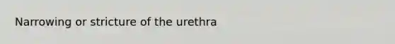 Narrowing or stricture of the urethra