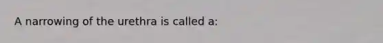 A narrowing of the urethra is called a: