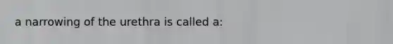 a narrowing of the urethra is called a: