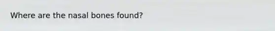 Where are the nasal bones found?