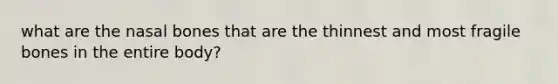 what are the nasal bones that are the thinnest and most fragile bones in the entire body?