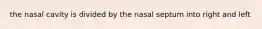 the nasal cavity is divided by the nasal septum into right and left