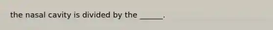 the nasal cavity is divided by the ______.