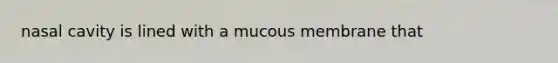 nasal cavity is lined with a mucous membrane that