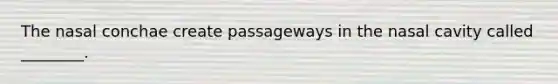 The nasal conchae create passageways in the nasal cavity called ________.