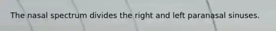 The nasal spectrum divides the right and left paranasal sinuses.