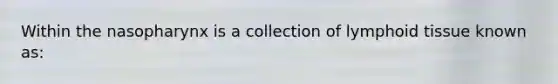 Within the nasopharynx is a collection of lymphoid tissue known as: