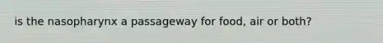 is the nasopharynx a passageway for food, air or both?