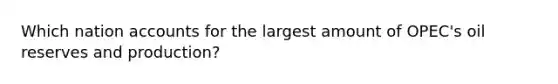 Which nation accounts for the largest amount of OPEC's oil reserves and production?