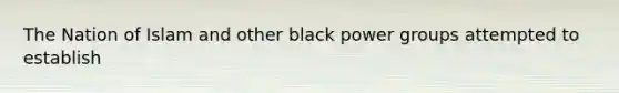 The Nation of Islam and other black power groups attempted to establish