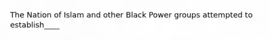 The Nation of Islam and other Black Power groups attempted to establish____