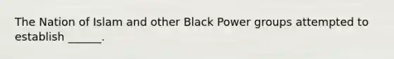 The Nation of Islam and other Black Power groups attempted to establish ______.