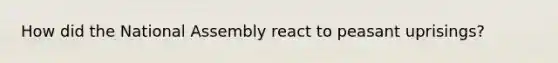 How did the National Assembly react to peasant uprisings?