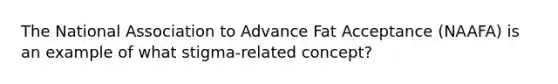 The National Association to Advance Fat Acceptance (NAAFA) is an example of what stigma-related concept?