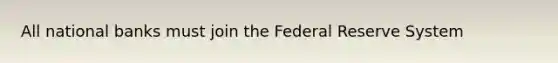 All national banks must join the Federal Reserve System