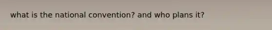 what is <a href='https://www.questionai.com/knowledge/kq4QBZDCfI-the-national-convention' class='anchor-knowledge'>the national convention</a>? and who plans it?