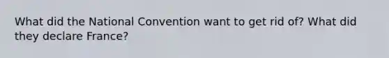 What did the National Convention want to get rid of? What did they declare France?