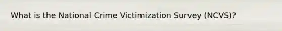 What is the National Crime Victimization Survey (NCVS)?