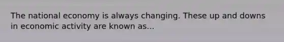 The national economy is always changing. These up and downs in economic activity are known as...