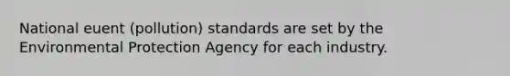 National euent (pollution) standards are set by the Environmental Protection Agency for each industry.